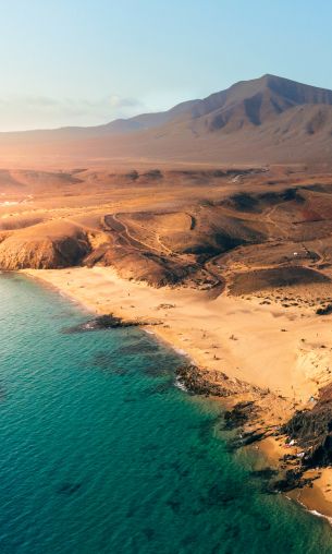 Lanzarote, Spain, bird's eye view Wallpaper 1200x2000