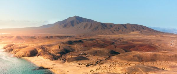 Lanzarote, Spain, bird's eye view Wallpaper 2560x1080