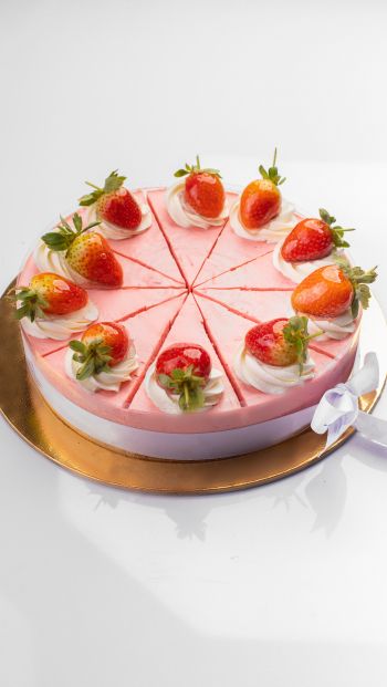 strawberry pie, cake, sweetness Wallpaper 640x1136