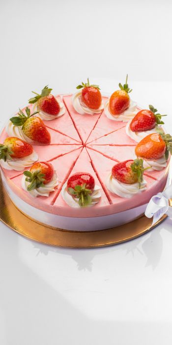 strawberry pie, cake, sweetness Wallpaper 720x1440