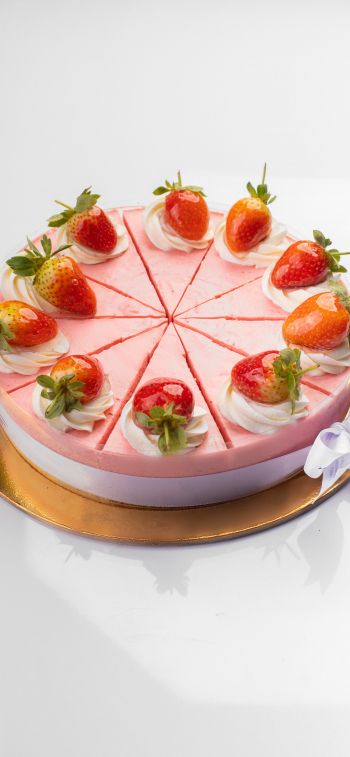 strawberry pie, cake, sweetness Wallpaper 828x1792