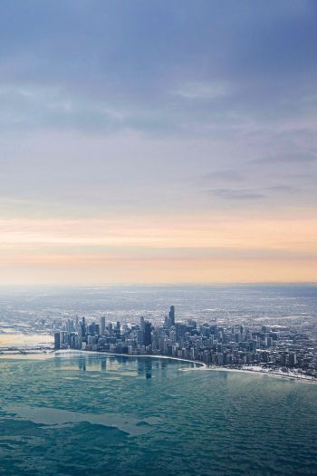 Chicago, USA, bird's eye view Wallpaper 640x960