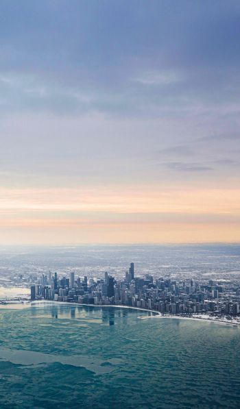 Chicago, USA, bird's eye view Wallpaper 600x1024