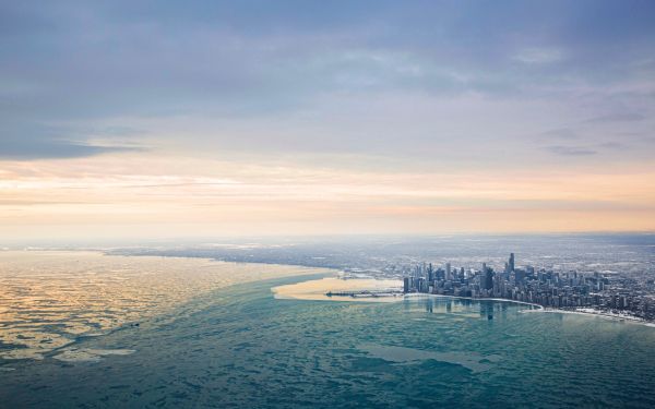 Обои 2560x1600 Чикаго, США, вид с высоты птичьего полета