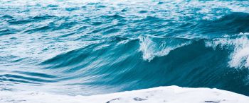 sea waves, azure Wallpaper 3440x1440