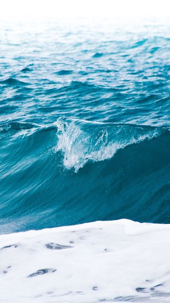 sea waves, azure Wallpaper 640x1136