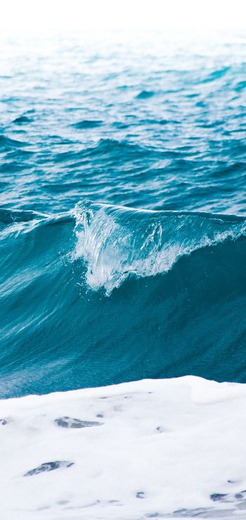 sea waves, azure Wallpaper 1440x3040