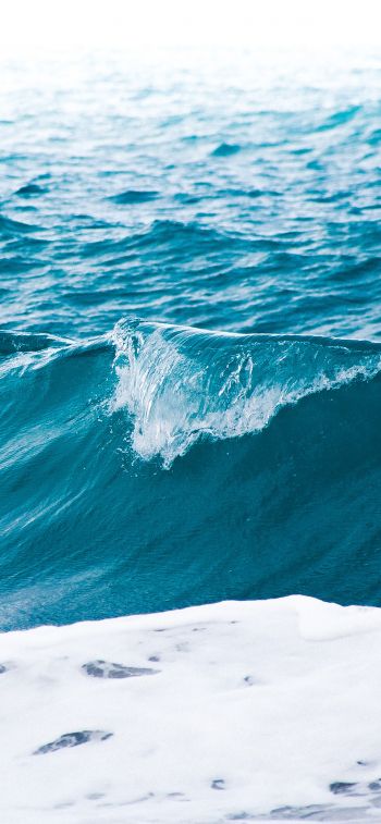 sea waves, azure Wallpaper 1284x2778