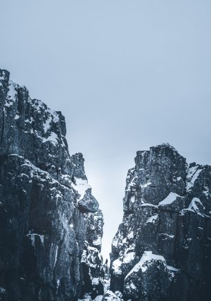 mountains, snow, sky Wallpaper 1668x2388