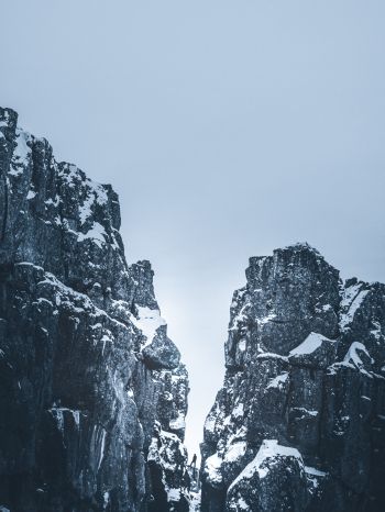 mountains, snow, sky Wallpaper 1668x2224