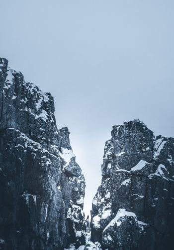 mountains, snow, sky Wallpaper 1668x2388