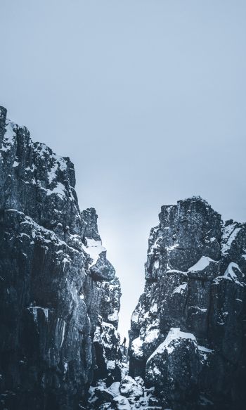 mountains, snow, sky Wallpaper 1200x2000