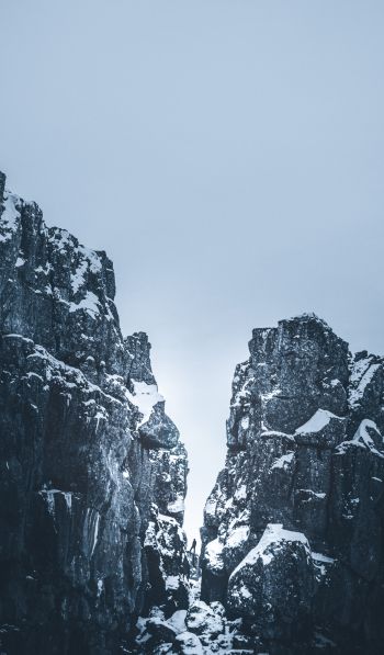 mountains, snow, sky Wallpaper 600x1024