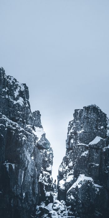 mountains, snow, sky Wallpaper 720x1440