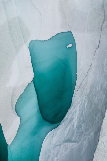 Обои 640x960 Гренландия, лед, вода
