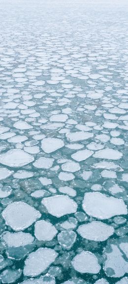 Обои 1440x3200 замерзшее озеро, лед, зима