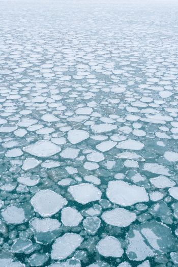 frozen lake, ice, winter Wallpaper 640x960