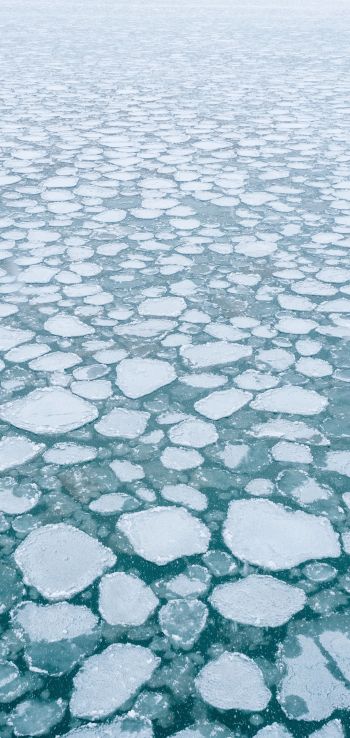 Обои 1440x3040 замерзшее озеро, лед, зима