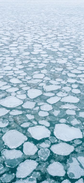 Обои 1080x2340 замерзшее озеро, лед, зима