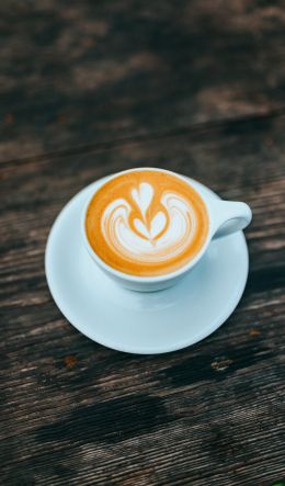 cappuccino, latte-art, coffee cup Wallpaper 600x1024