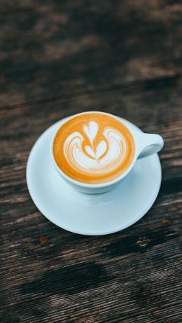cappuccino, latte-art, coffee cup Wallpaper 640x1136