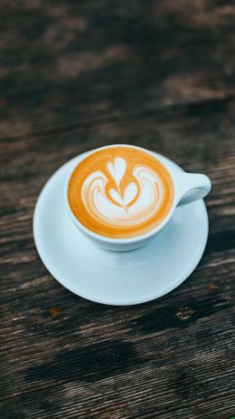 cappuccino, latte-art, coffee cup Wallpaper 1080x1920