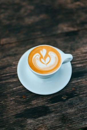 cappuccino, latte-art, coffee cup Wallpaper 5464x8192
