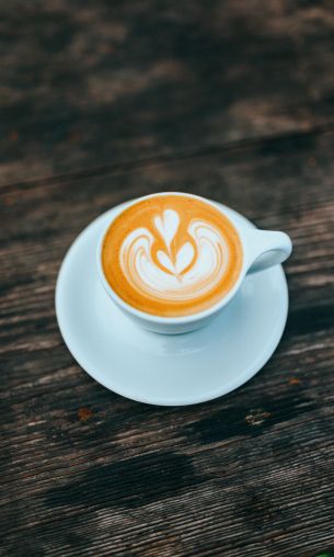cappuccino, latte-art, coffee cup Wallpaper 1200x2000