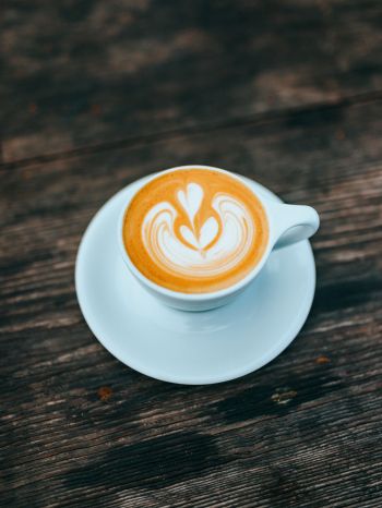 cappuccino, latte-art, coffee cup Wallpaper 2048x2732