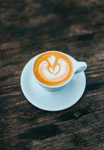 cappuccino, latte-art, coffee cup Wallpaper 1668x2388
