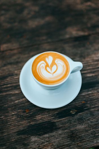 cappuccino, latte-art, coffee cup Wallpaper 640x960