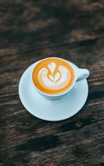 cappuccino, latte-art, coffee cup Wallpaper 1600x2560