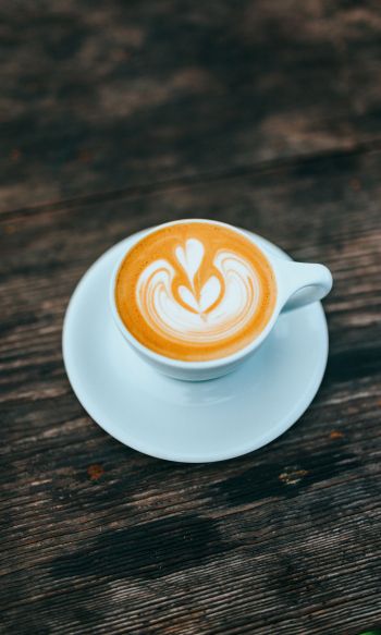 cappuccino, latte-art, coffee cup Wallpaper 1200x2000