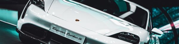 Обои 1590x400 Porsche Taycan Turbo S, спортивная машина