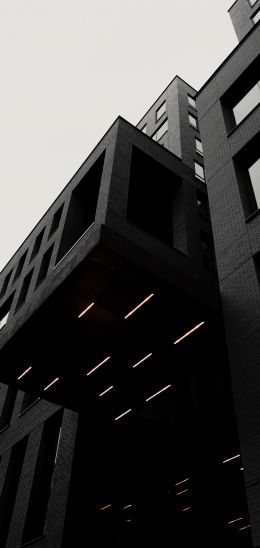 building, black and white, black Wallpaper 1080x2280