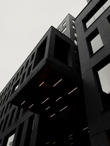 building, black and white, black Wallpaper 2048x2732
