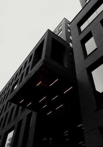 building, black and white, black Wallpaper 1668x2388