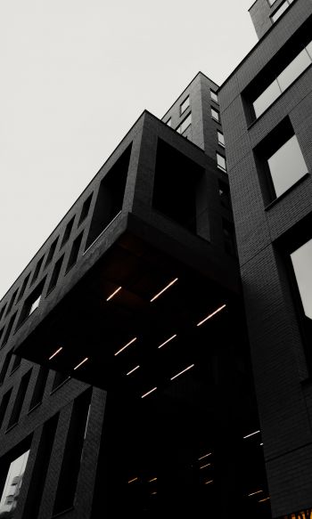 building, black and white, black Wallpaper 1200x2000