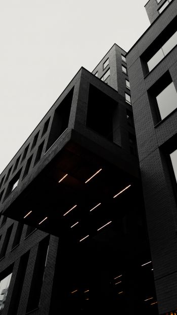 building, black and white, black Wallpaper 750x1334