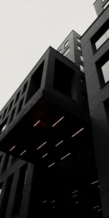 building, black and white, black Wallpaper 720x1440
