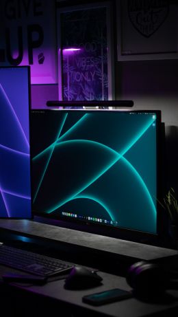 computer, monitor, dark Wallpaper 640x1136