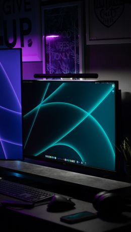computer, monitor, dark Wallpaper 1440x2560