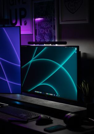 computer, monitor, dark Wallpaper 1668x2388