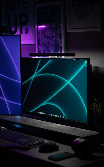 computer, monitor, dark Wallpaper 1752x2800