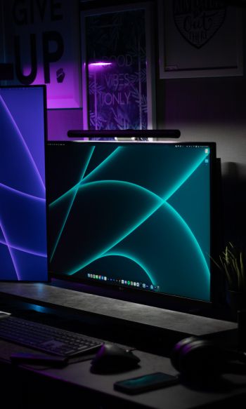 computer, monitor, dark Wallpaper 1200x2000