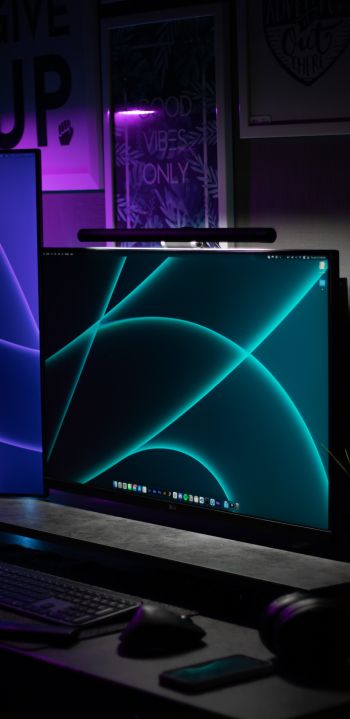computer, monitor, dark Wallpaper 1440x2960