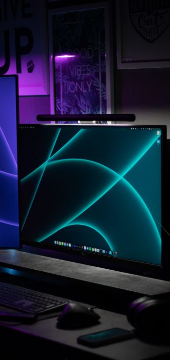 computer, monitor, dark Wallpaper 1440x3040