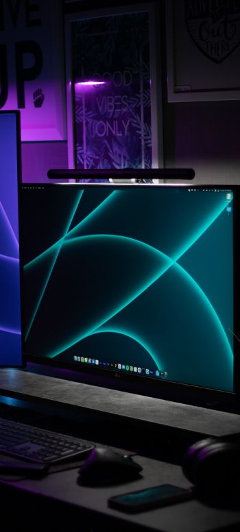 computer, monitor, dark Wallpaper 1080x2400