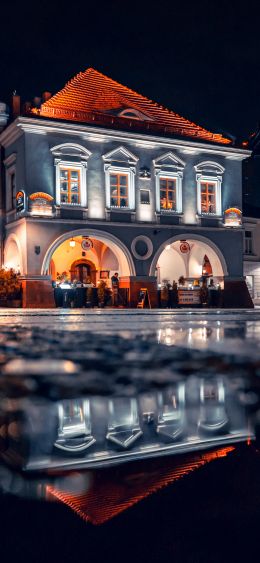 Kielce, Poland, night city Wallpaper 1080x2340