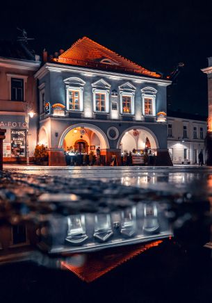 Kielce, Poland, night city Wallpaper 1668x2388